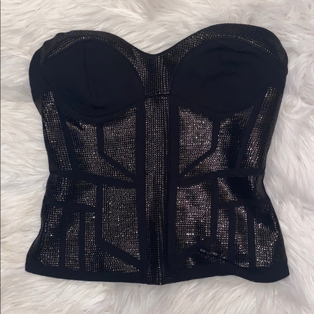 Black sequin tube top